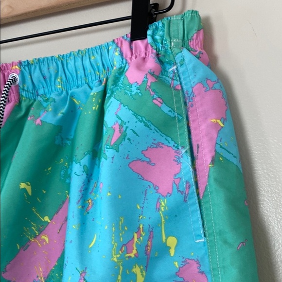 Boardies Apparel Color Splash Swim Shorts Lined Drawstring Waist Blue Pink Sz XL - Picture 2 of 15